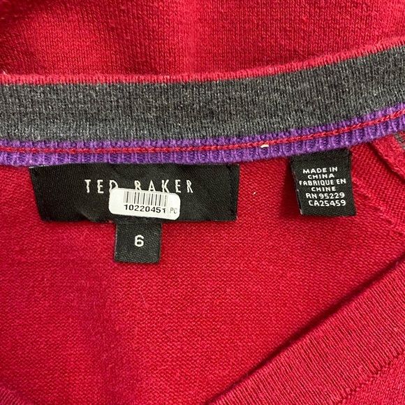 Ted Baker V-Neck Red Sweater [205] - Picture 3 of 3